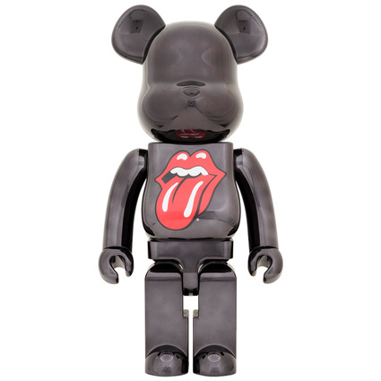 BE@RBRICK The Rolling Stones Lips & Tongue BLACK CHROME Ver.1000%