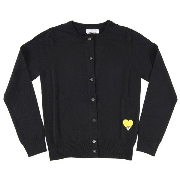 black crew neck cardigan womens