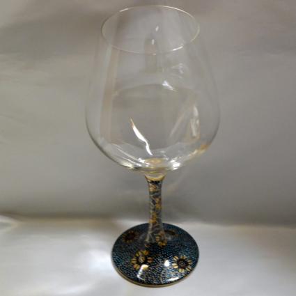 [Kutani Wine Glass][Burgundy] Aochibu