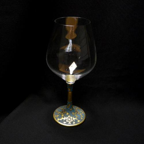 [Kutani Wine Glass][Burgundy]Uzuuchi Aochibu by Nakata Kingyoku