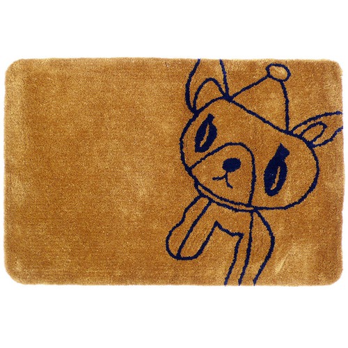 modern decoration rug dreaming bear dog S dark brown