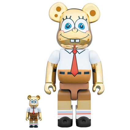 BE@RBRICK SpongeBob GOLD CHROME 100% & 400%