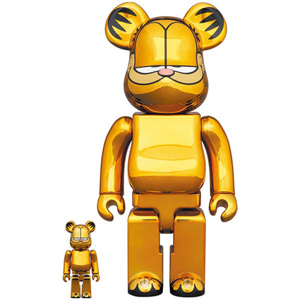 BE@RBRICK GARFIELD GOLD CHROME Ver. 100% & 400%