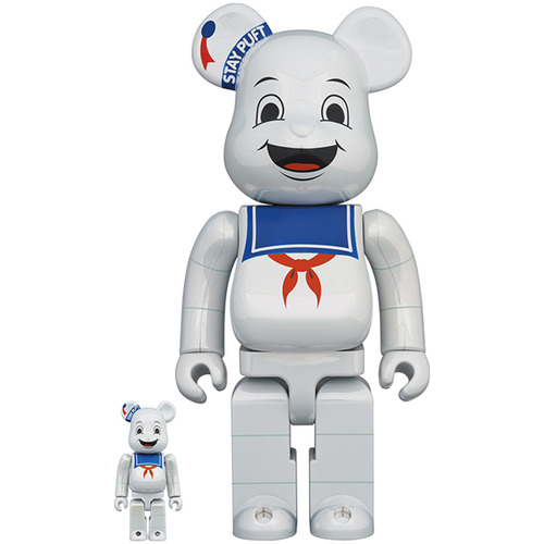 BE@RBRICK STAY PUFT MARSHMALLOW MAN WHITE CHROME Ver. 100% & 400%