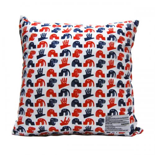 WASHIO -  SQUARE CUSHION COVER　NAVY/RED