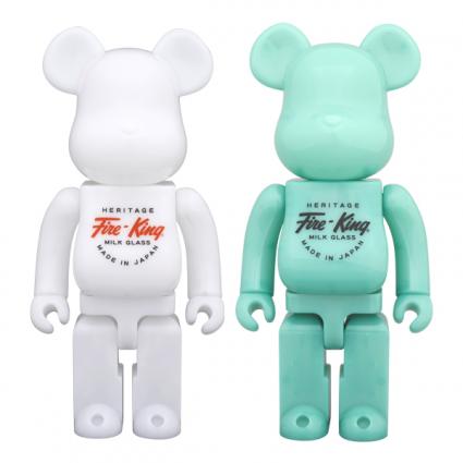 BE@RBRICK Fire-King 400%(WHITE / JADE-ITE)