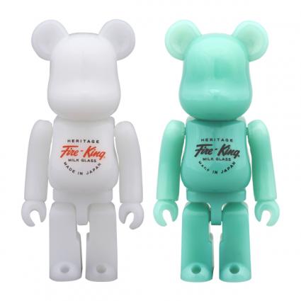 BE@RBRICK Fire-King 100%(WHITE / JADE-ITE)