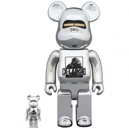 BE@RBRICK XLARGE(R) × HAJIME SORAYAMA 100% & 400% SILVER